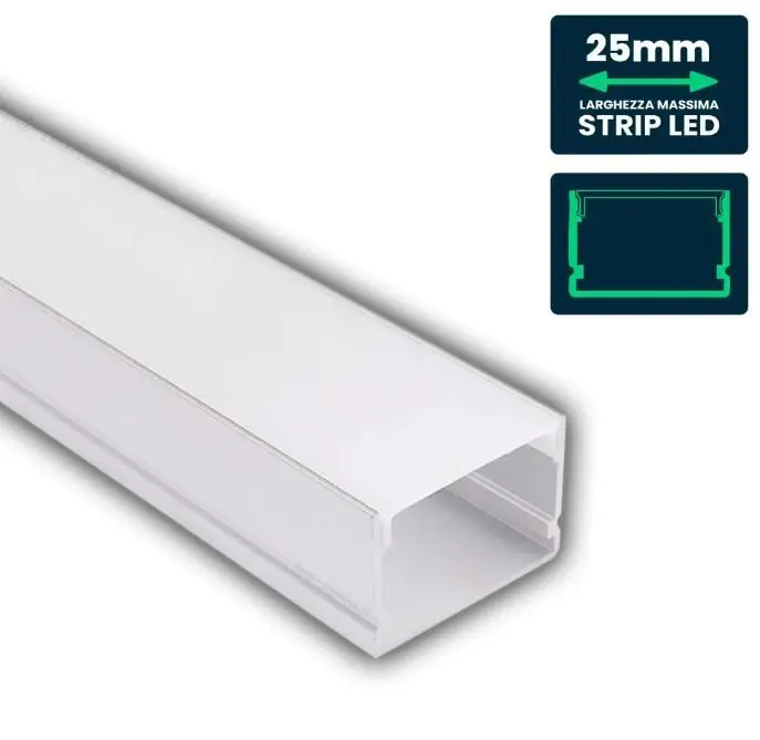 Profilo Alluminio Lineare 2 m V Tac 3371 Consegna Rapida