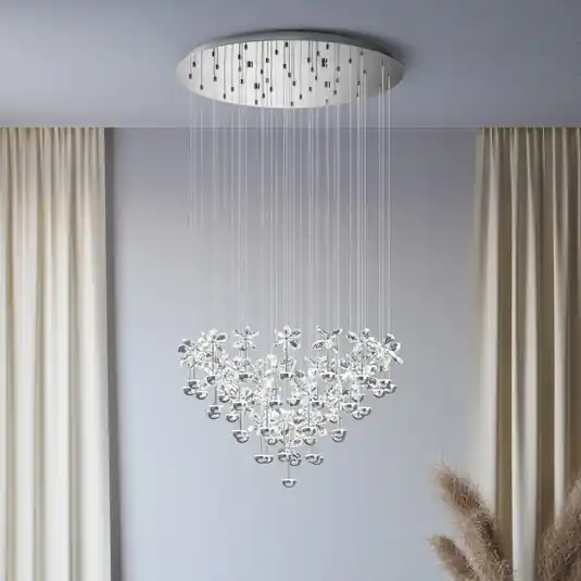 Ultima Occasione EGLO Stars of Light lampada LED a sospensione Pianopoli cromata 78x110 cm