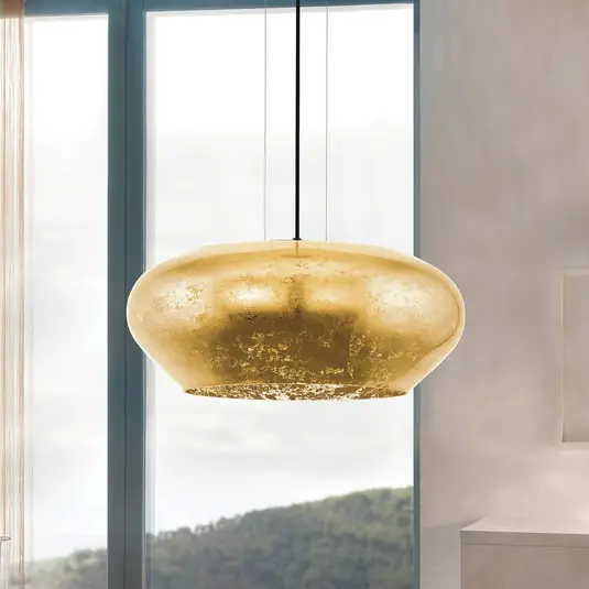 EGLO Stars of Light Lampada a sospensione Priorat, vetro, color oro Nuovo Arrivo