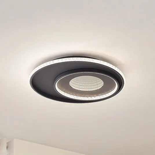 Plafoniera LED Lindby Inessa, Ø 51 cm, nero, CCT, dimmerabile Compra Oggi Stesso