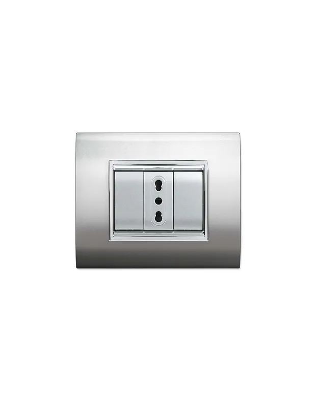 Placca coprinterruttori prestige 3F alluminio chiaro Elettrocanali Spedito Oggi