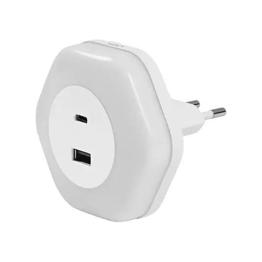 Prezzo Ridotto OSRAM Luce notturna a LED con presa LUNETTA HEXAGON, sensore, USB