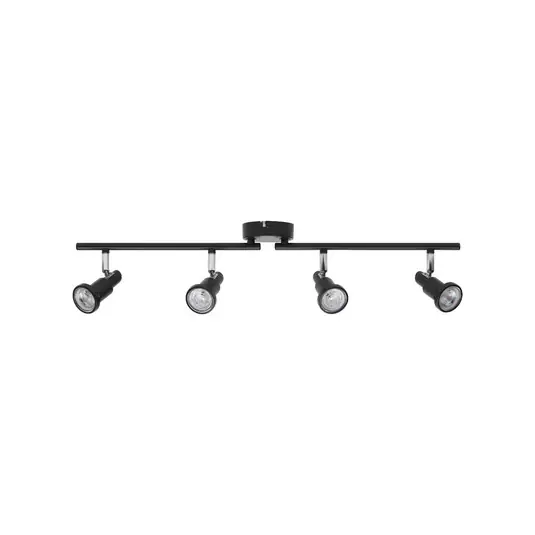 Spedito Oggi Faretto da soffitto OSRAM, nero, a 4 luci, metallo, GU10-LED 927 dimmerabile