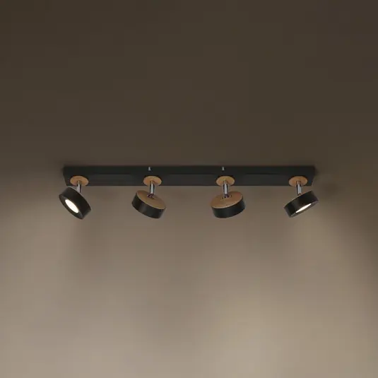 Faretto da soffitto LED OSRAM PLUTO, nero, 4 faretti, 3.000 K Vendita Finale
