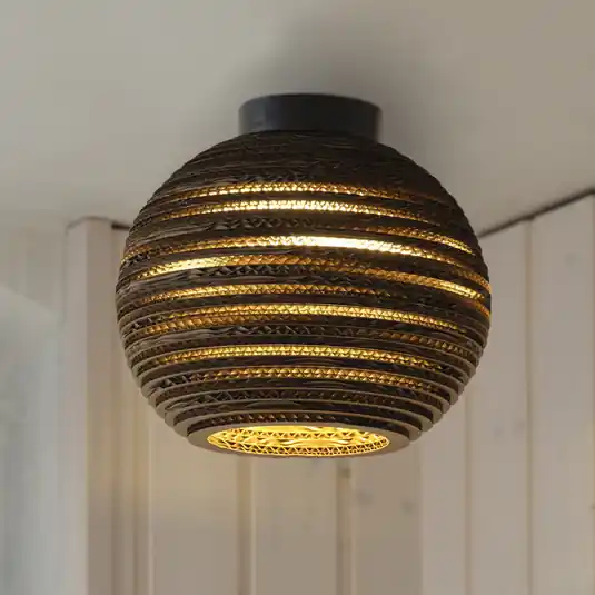 Bestseller OSRAM plafoniera BALL, marrone, Ø 26 cm, cartone ondulato, E27