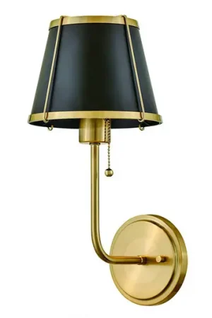 Applique Clarke 1, ottone/nero, paralume in metallo, acciaio Miglior Prezzo
