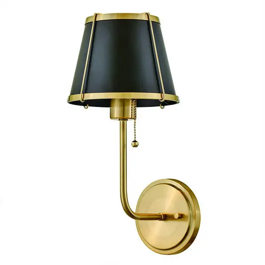 Applique Clarke 1, ottone/nero, paralume in metallo, acciaio Miglior Prezzo
