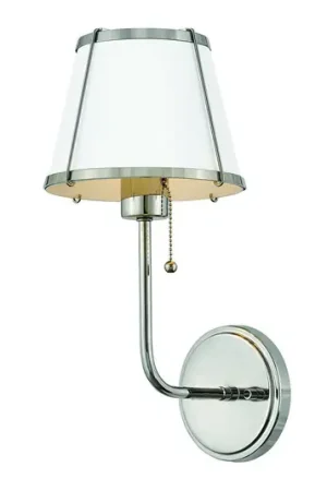 Must-Have Applique Clarke 1, nichelato/bianco, paralume in metallo, acciaio
