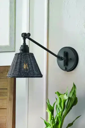 Applique Arti, nero/nero, rattan, acciaio Soddisfatti O Rimborsati