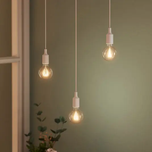 Lampada a sospensione OSRAM VINTAGE 1906 BELL, bianca, plastica, Ø 9 cm Non Perdere