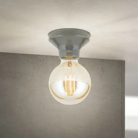 Nuova Collezione Plafoniera Frost, grigio, ceramica, E27