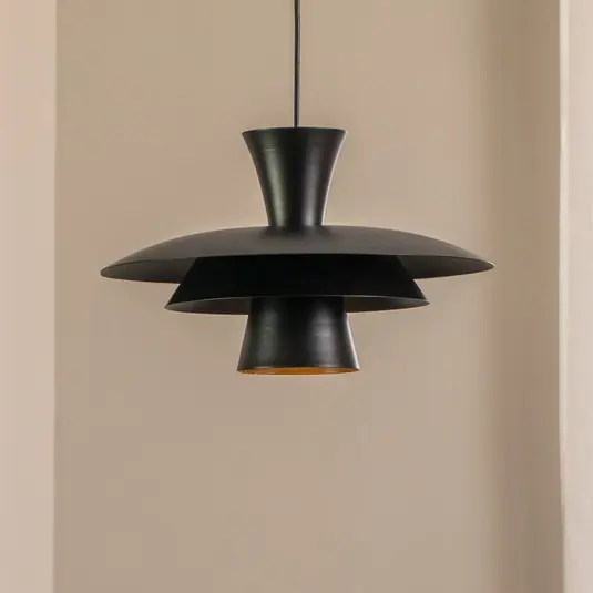 Lampada a sospensione Plato, nero, metallo, Ø 38 cm, E27 Popolare