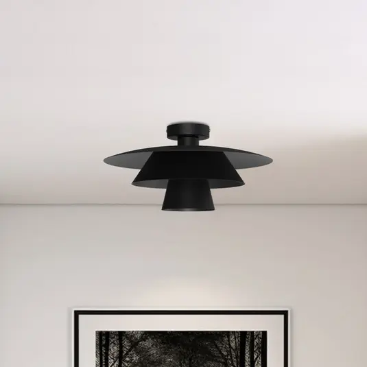 Plafoniera Plato, nero, metallo, Ø 38 cm, E27 Nuovo Arrivo
