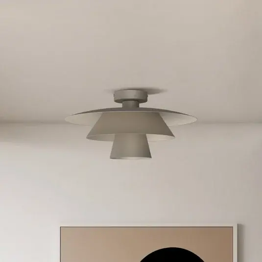 Plafoniera Plato, beige, metallo, Ø 38 cm, E27 Esclusivo