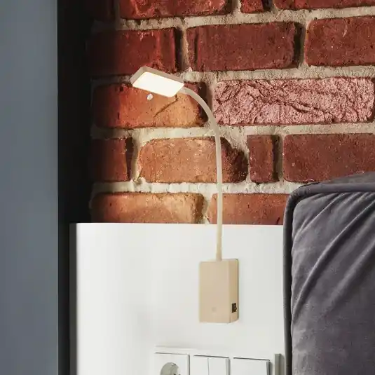 Saldi Lampada LED da tavolo a batteria Cielo, beige, altezza 56 cm, plastica