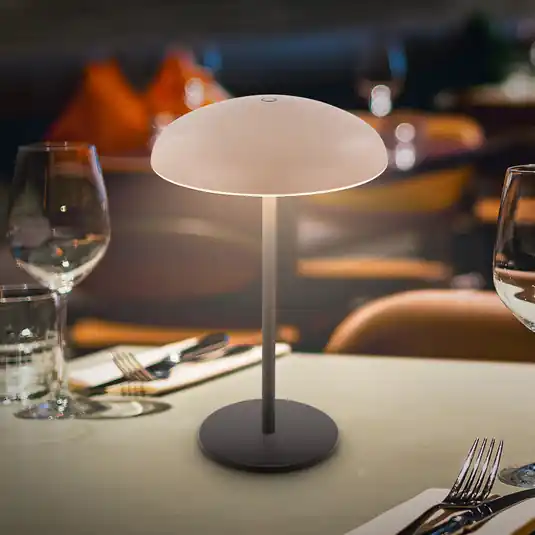 Lampada LED da tavolo ricaricabile Brilo unplugged Caxa, beige/antracite Prezzo Ridotto