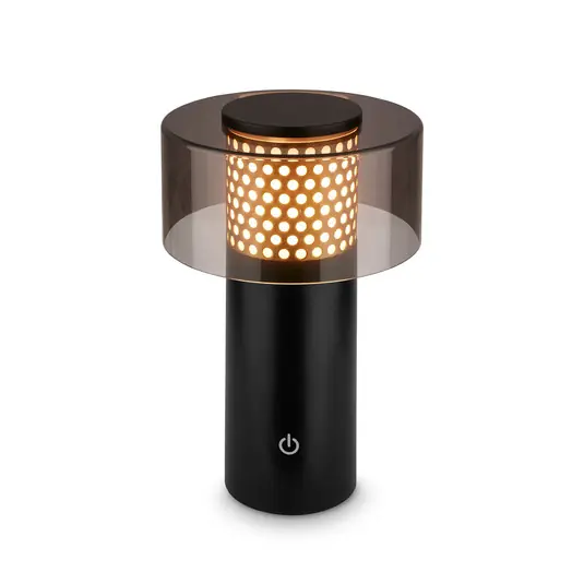 Offerta Limitata Lampada LED da tavolo a batteria Brilo unplugged Gila, oro/nero 21 cm
