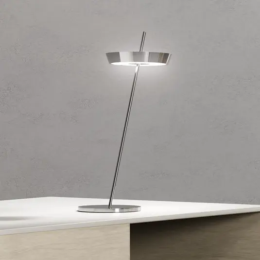 Compra Oggi Stesso Lampada LED da tavolo ricaricabile Mahina cromata Altezza 36 cm Metallo CCT