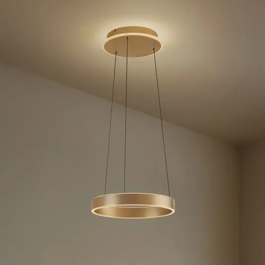 Lucande Lampada a sospensione LED Tindra, Ø 40 cm, oro, dimmerabile Promozione