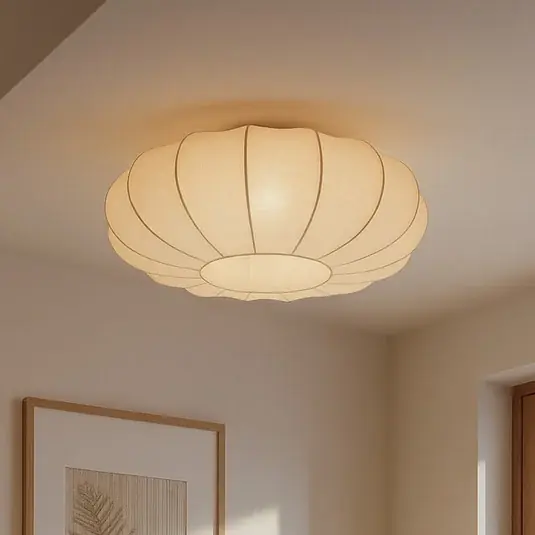 Promo Stagionale Lindby Plafoniera Helin, beige, Ø 60 cm, tessuto, 3 x E27