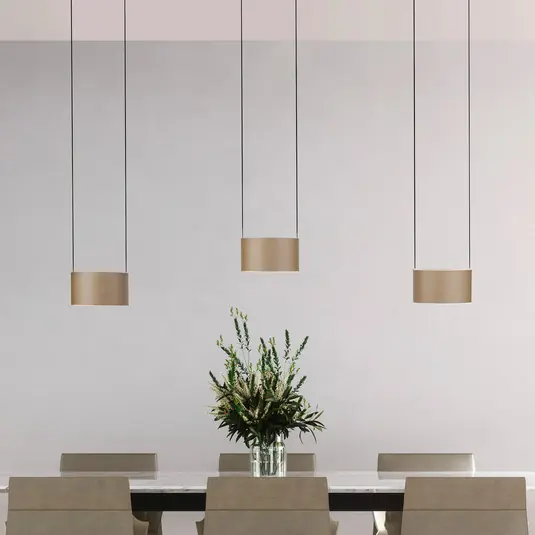 Lampada LED a sospensione PURE Clipse, bronzo, lunghezza 110 cm, CCT, a 6 luci Non Perdere