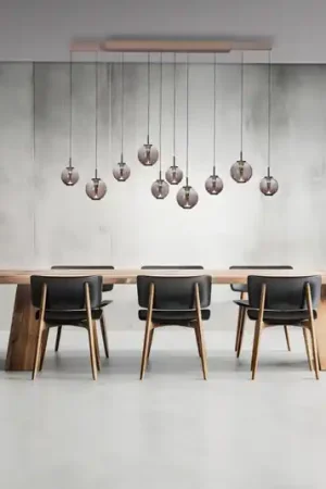 Lampada LED a sospensione PURE E-Infinity bronzo/ambra, 198 cm, a 10 luci Promozione