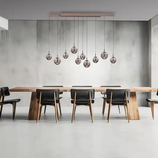 Lampada LED a sospensione PURE E-Infinity bronzo/ambra, 198 cm, a 10 luci Promozione