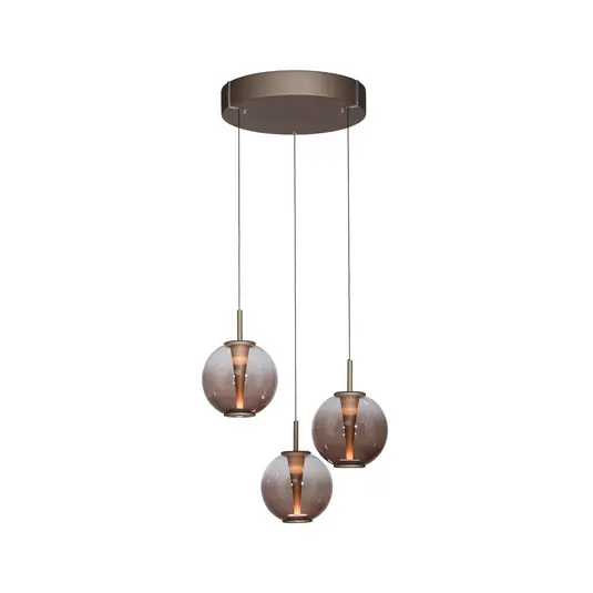 Lampada LED a sospensione PURE E-Infinity, bronzo/ambra, Ø 50 cm, CCT Ordina Subito