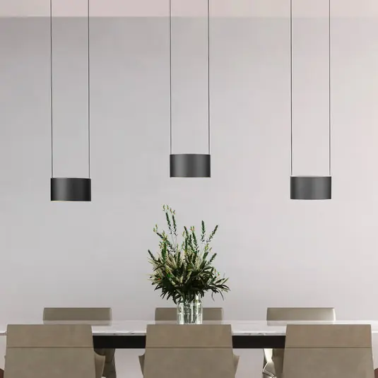 Prezzo Di Fabbrica Lampada LED a sospensione PURE Clipse, grigia, lunghezza 110 cm, CCT, a 6 luci