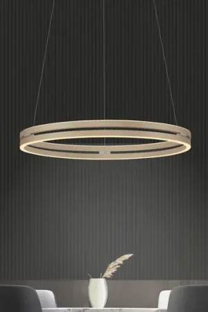 Lampada LED a sospensione PURE E-Loop bronzo, Ø 70 cm, alluminio, CCT Promozione Esclusiva