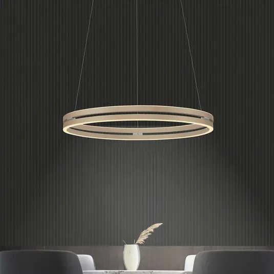 Lampada LED a sospensione PURE E-Loop bronzo, Ø 70 cm, alluminio, CCT Promozione Esclusiva
