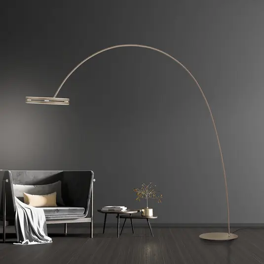 Prezzo Basso Lampada LED da pavimento PURE Loop-Bow, color bronzo, sbraccio 290 cm