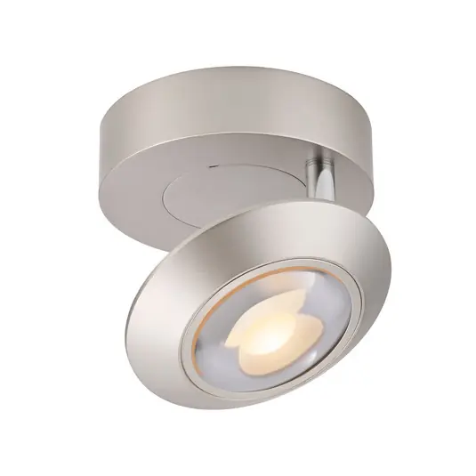 Nuova Collezione Plafoniera LED PURE Oculis, color argento, Ø 15 cm, ferro/vetro