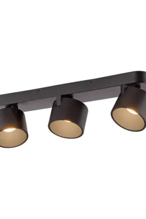 Spedizione Espresso Faretto da soffitto LED PURE Cup, nero, lunghezza 56 cm, metallo a 3 luci