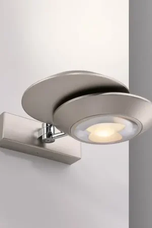 Applique a LED PURE Oculis, color argento, 30 cm, ferro, a 2 luci Reso Gratuito