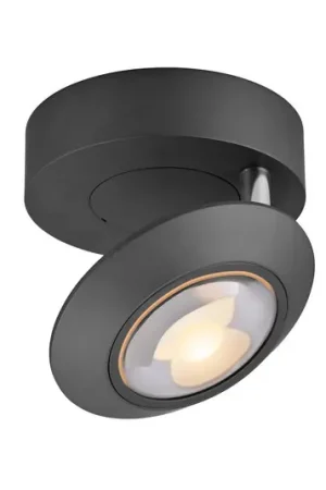Super Prezzo Plafoniera LED PURE Oculis, nera, Ø 15 cm, ferro/vetro