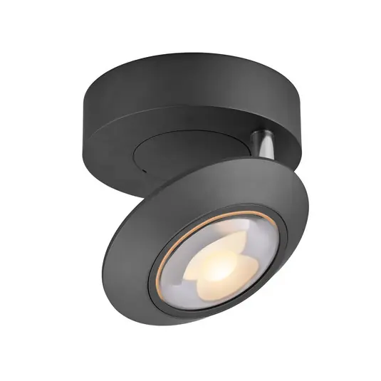 Super Prezzo Plafoniera LED PURE Oculis, nera, Ø 15 cm, ferro/vetro