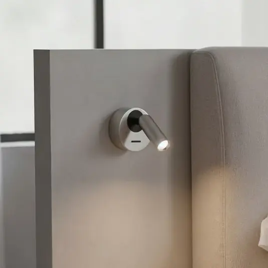 Subito Disponibile Faretto LED da parete Ideal Lux Bean, Ø 7 cm, metallo color nichelo