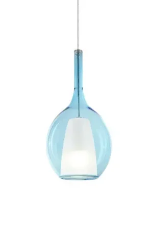 A Buon Prezzo Ideal Lux Lampada a sospensione Kalique 2, blu, Ø 18 cm, plastica
