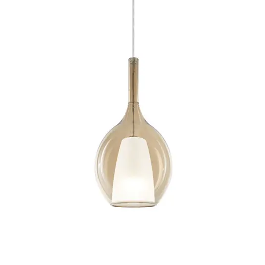 Lampada a sospensione Ideal Lux Kalique 2, color ambra, Ø 18 cm Prezzo Conveniente