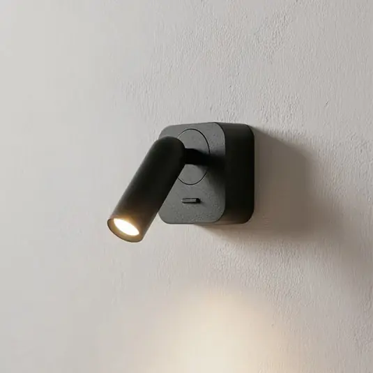 Ideal Lux Faretto LED da parete Bean, nero, larghezza 7 cm metallo Spedizione Espresso