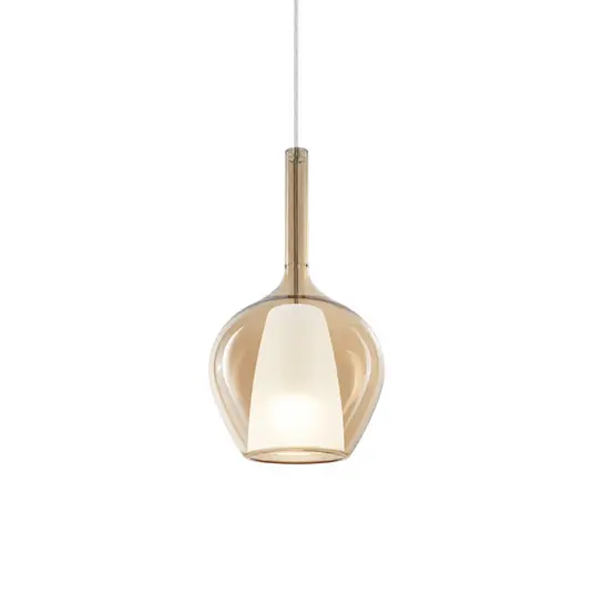 Prezzo Conveniente Ideal Lux Lampada a sospensione Kalique 1, color ambra, Ø 18 cm