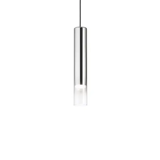 Ideal Lux Lampada a sospensione Look, cromato/trasparente, Ø 6 cm, vetro Spedito Oggi