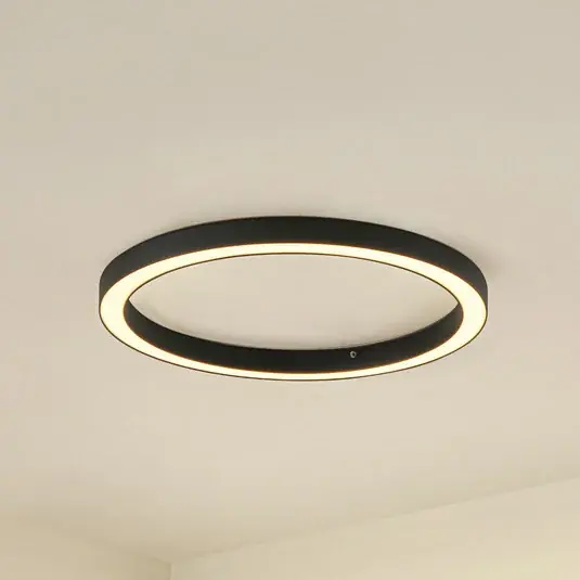 Pagamento Sicuro Lucande Plafoniera LED Neor, nera, Ø 60 cm, CCT, dimmerabile