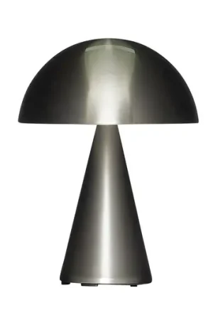 HÜBSCH Lampada da tavolo LED ricaricabile Mush, nichel, IP44, dimmerabile Prezzo Basso