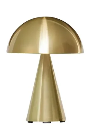 Compra Online HÜBSCH Lampada da tavolo LED ricaricabile Mush, ottone, IP44 dimmerabile