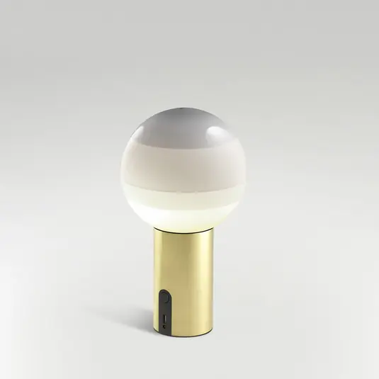 MARSET Lampada da tavolo a batteria Dipping Light, dimmerabile bianco/ottone A Buon Prezzo