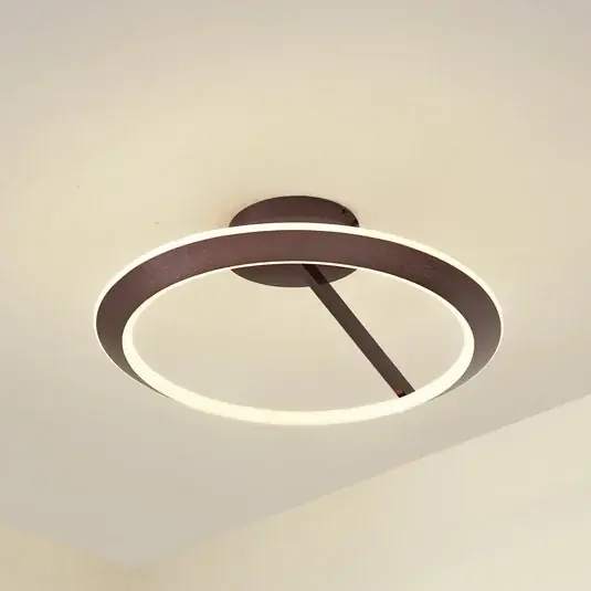 Ultime Pezzi Lucande plafoniera LED Eldra, marrone caffè, Ø 55 cm, CCT