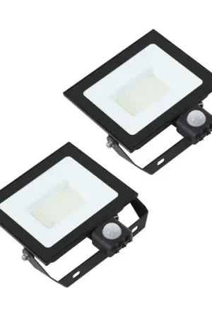 Solo Oggi Prios LED faretto da esterno Maikel, 50 W, metallo, sensore, set da 2