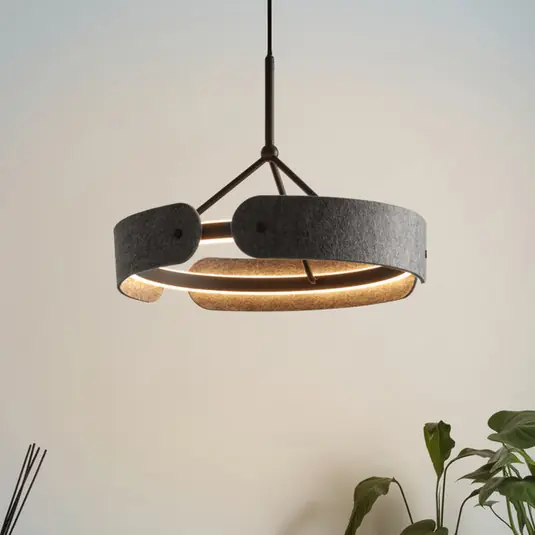 Prezzo Di Fabbrica Lampada LED a sospensione OSRAM Decor Curve Felt, grigio, feltro, 3.000 K